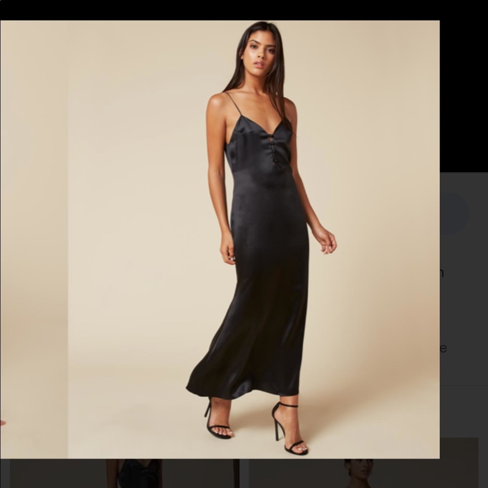 Reformation Nona Silk Slip Dress, Black, XS, NWOT